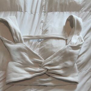 Women's Cream Twist Front Top